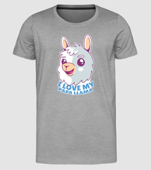 I Love My Papa Llama tricou drăguț cu lamă pentru bunicul model gri pe tricou