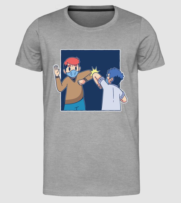 Cum să dai mâna Coronavirus model gri pe tricou