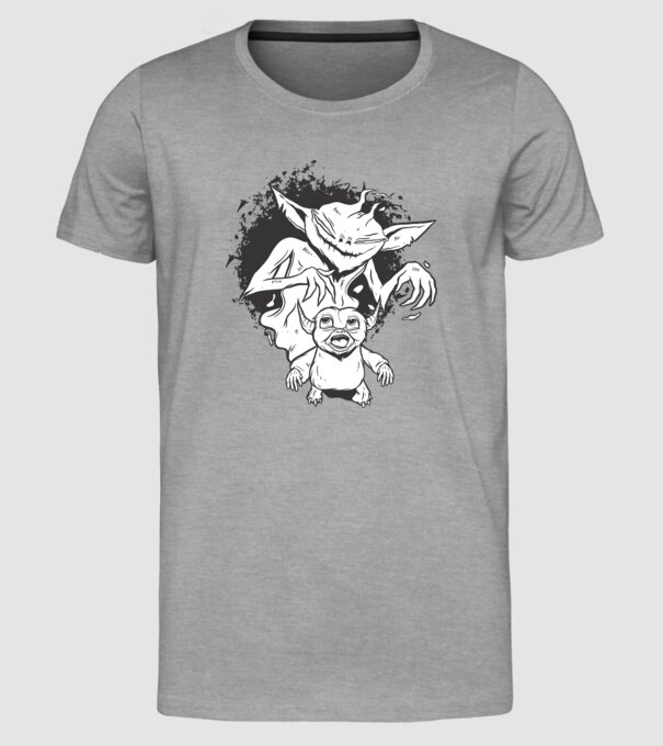 Umbră înfricoșătoare model gri pe tricou