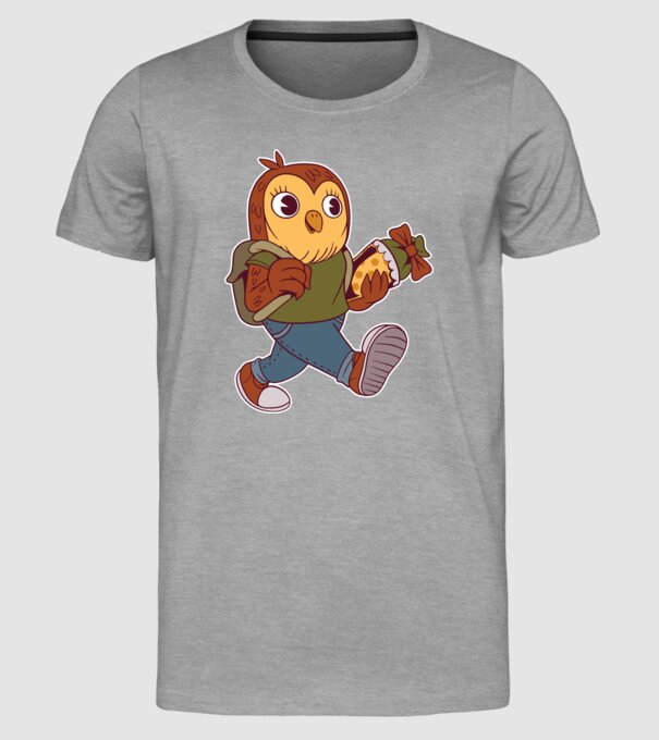 Bufniță școlar model gri pe tricou