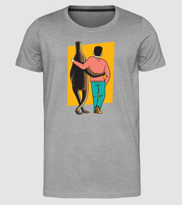Amici de pahar model gri pe tricou