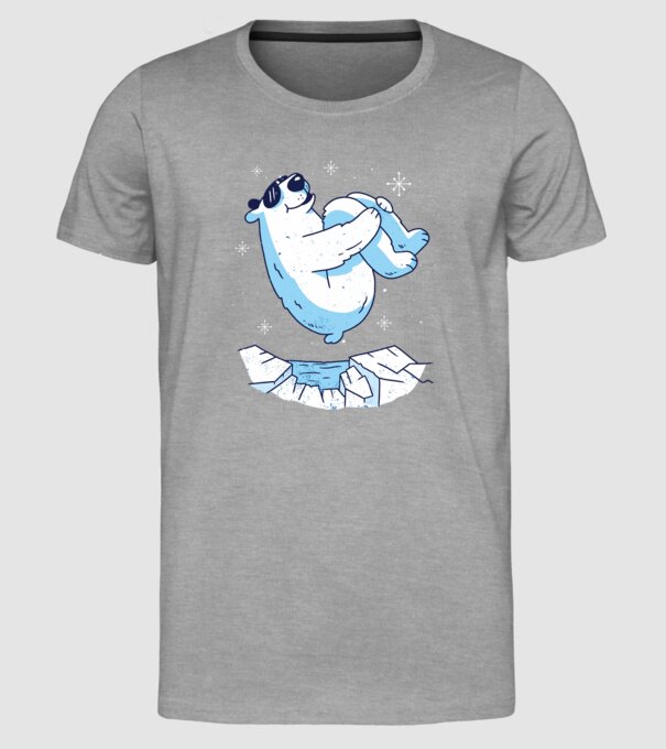 Urs polar Săritură bombă model gri pe tricou