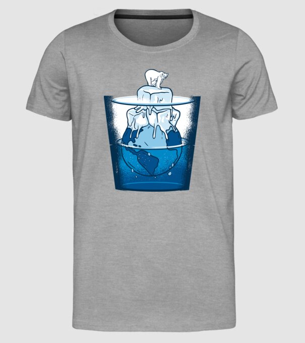 Ursul polar în pericol încălzirea globală model gri pe tricou