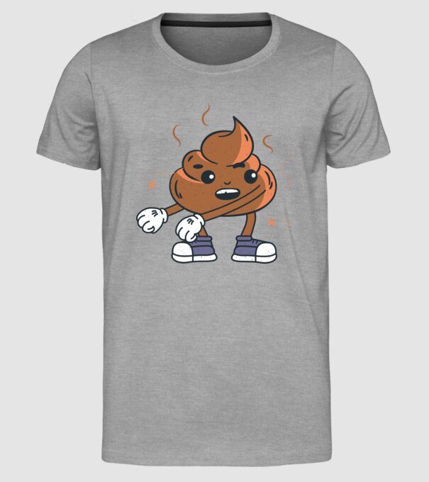 Căcat DAB model gri pe tricou