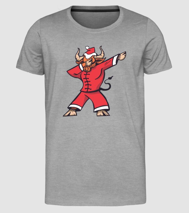 Taur de Crăciun DAB model gri pe tricou