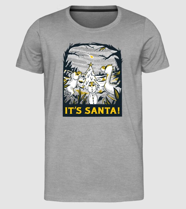 Dinozauri de Crăciun model gri pe tricou
