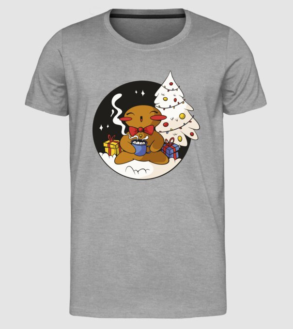 Turtă dulce de Crăciun model gri pe tricou