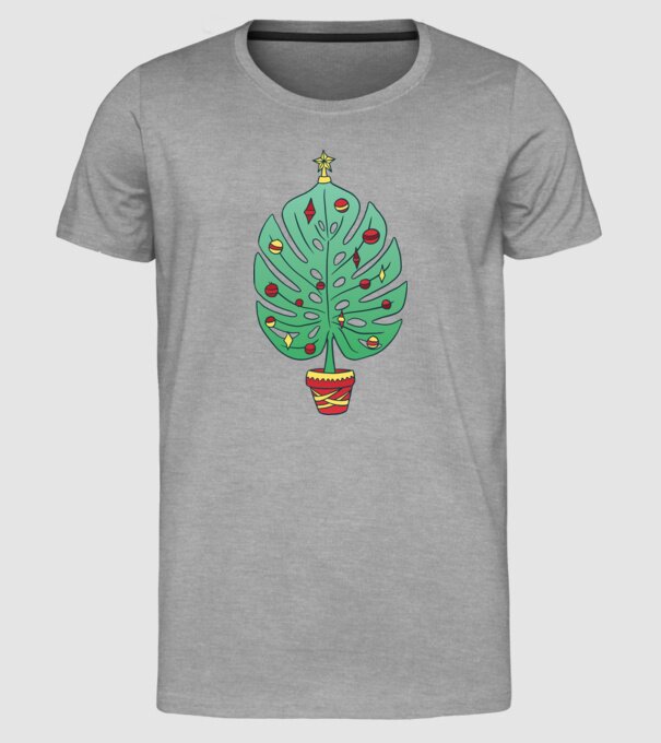 Palmier de Crăciun model gri pe tricou