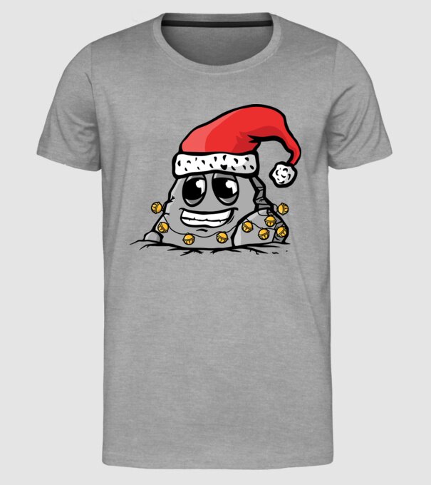 Stâncă de Crăciun model gri pe tricou