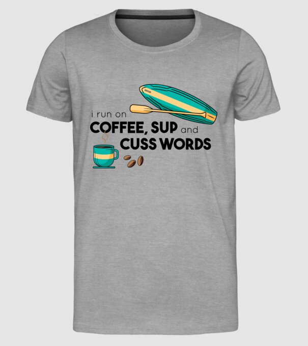 Cafea și SUP model gri pe tricou