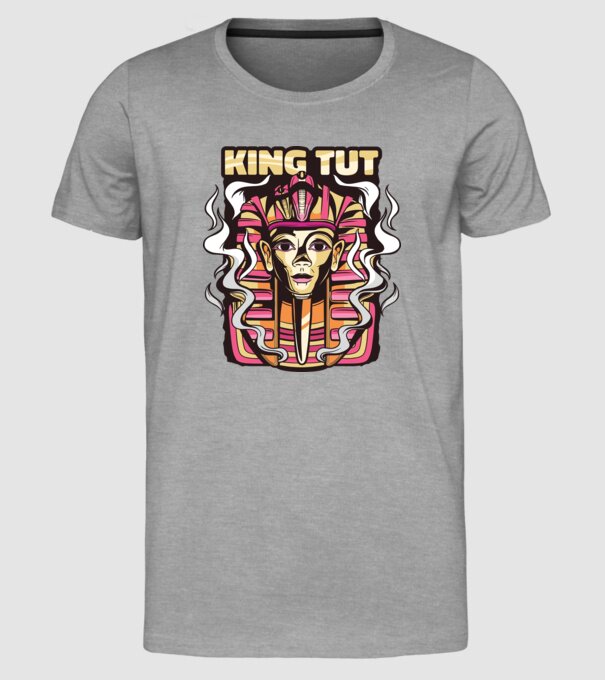 King Tut - Faraonul Tutankhamon model gri pe tricou