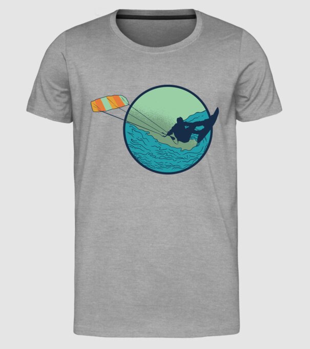 Tricou Kitesurf model gri pe tricou