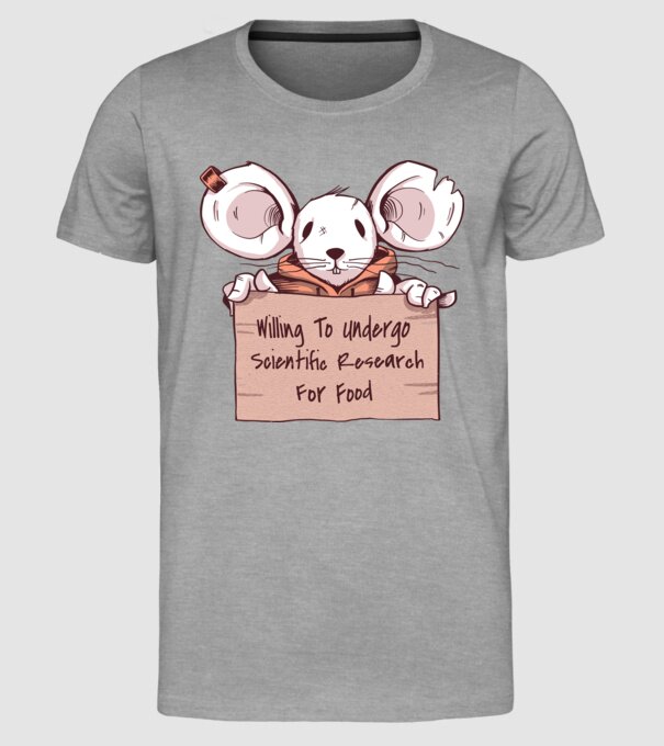 Șoarece Cerșetor model gri pe tricou