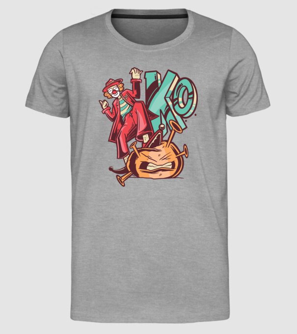 Coronavirus KO model gri pe tricou
