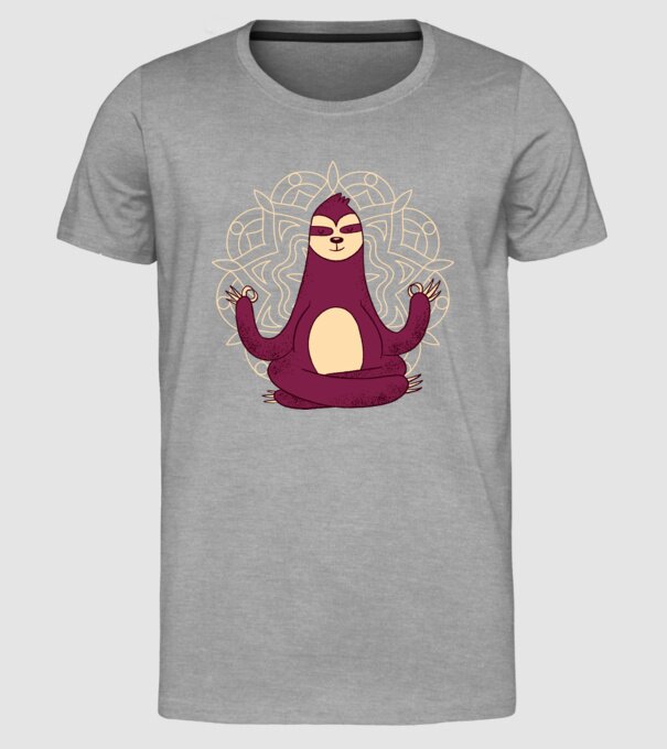Leneș Meditație Yoga model gri pe tricou