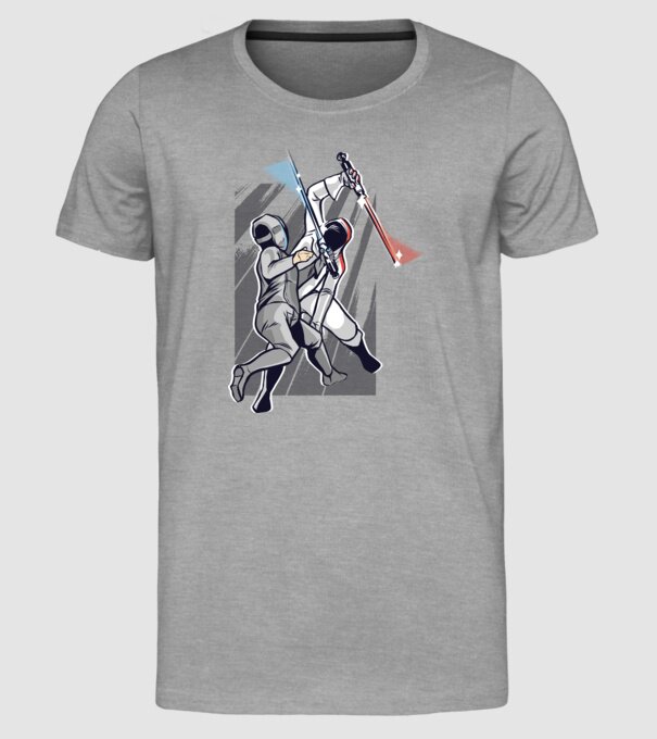 Sabie laser scrimă model gri pe tricou