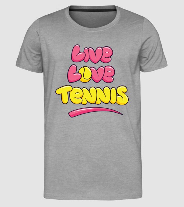 Live Love Tennis model gri pe tricou
