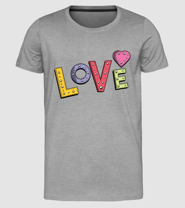 'Inscripție Love pentru Valentine''s Day' model gri pe tricou