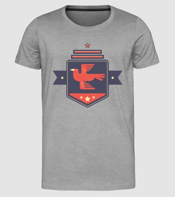 Stemă pasăre model gri pe tricou