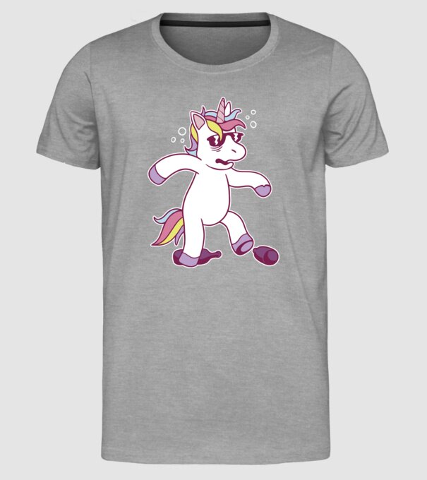Mahmureală unicorn model gri pe tricou