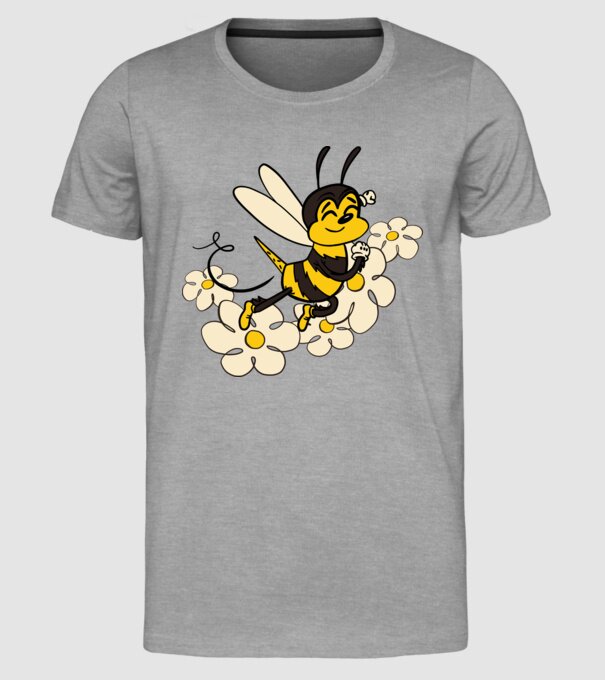 Albină Floare model gri pe tricou