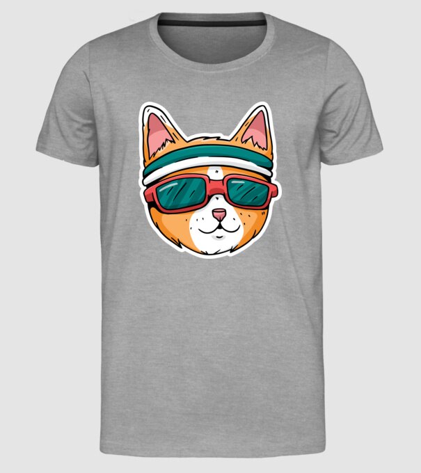 Pisică Cool model gri pe tricou