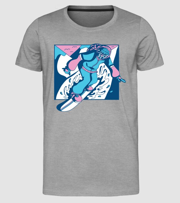 Snowboarder cool model gri pe tricou