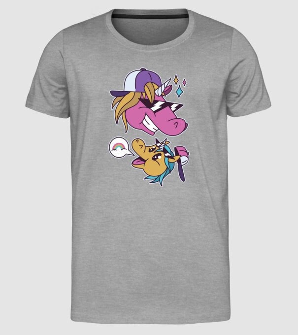 Unicorni cool model gri pe tricou