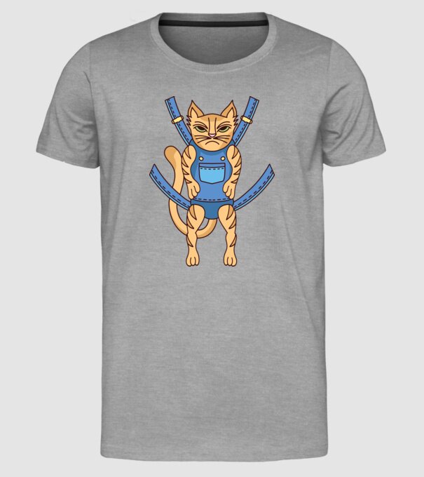 Pisică Supărată model gri pe tricou
