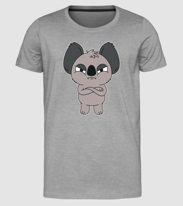 Koala Supărat model gri pe tricou