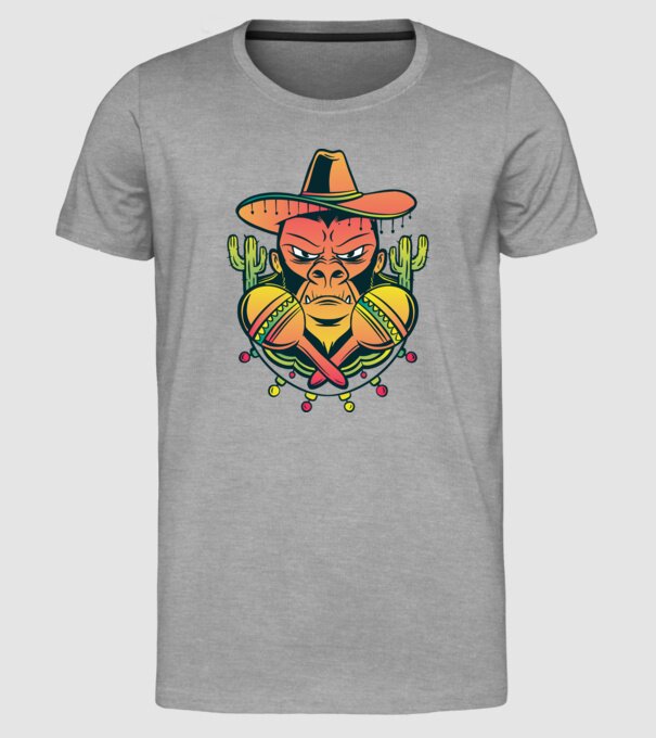 Gorila mexicană model gri pe tricou