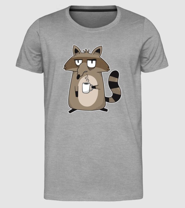 Raton cu cafea model gri pe tricou