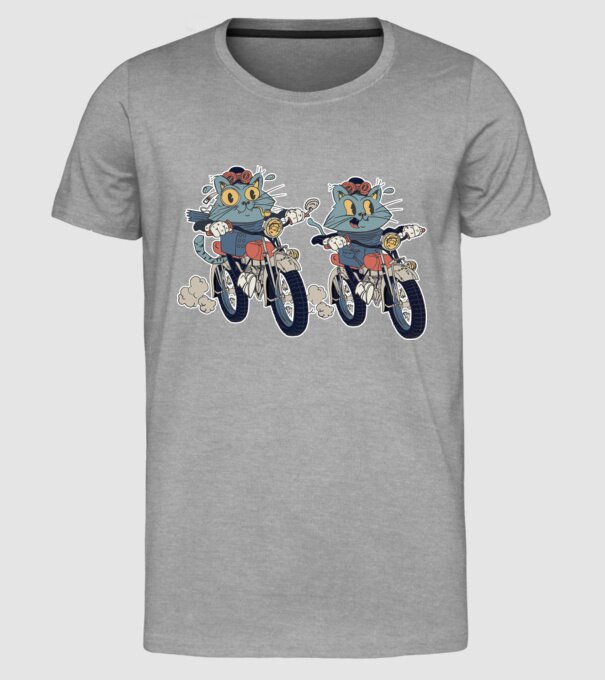 Pisicuțe motocicliste model gri pe tricou