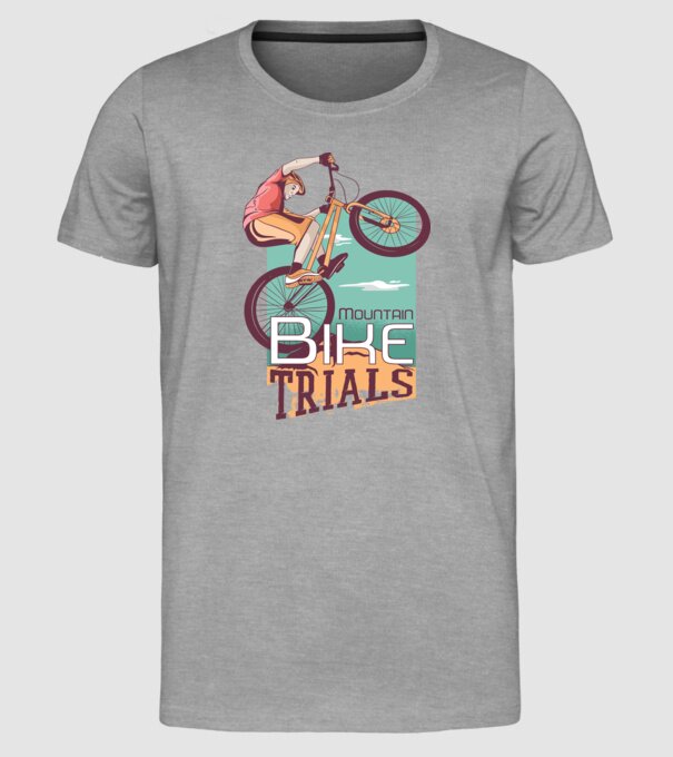 Truc Mountainbike model gri pe tricou
