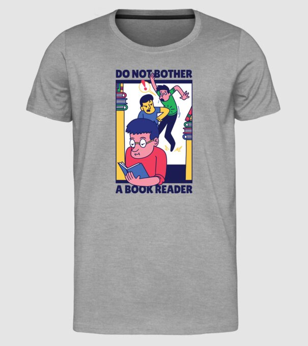 Nu mă deranja în timp ce citesc model gri pe tricou