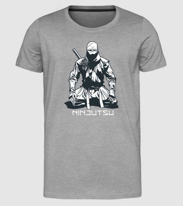 Ninja model gri pe tricou