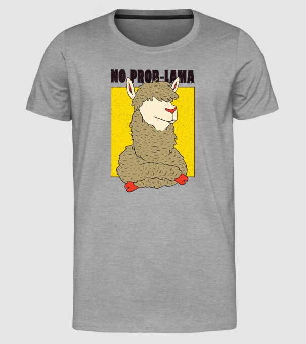 No Prob LLama - Lama model gri pe tricou
