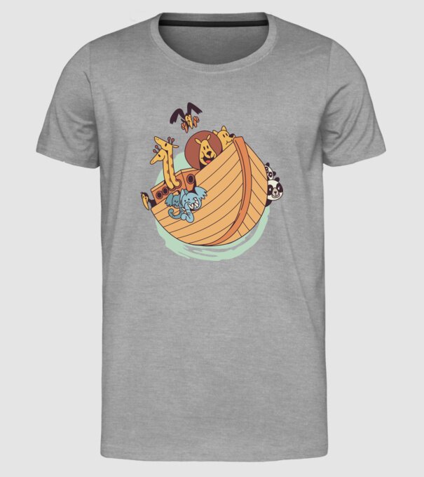 Arca lui Noe model gri pe tricou
