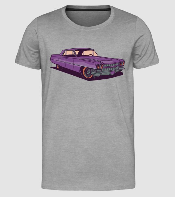 Mașină Old school model gri pe tricou