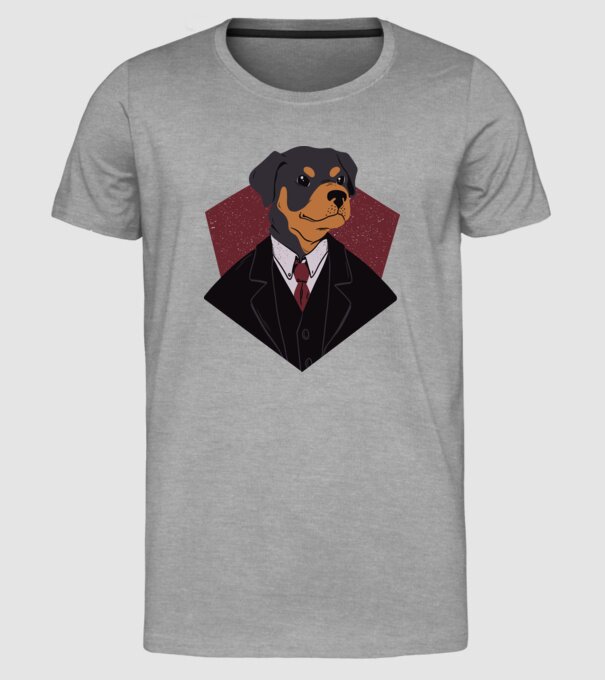 Câine în Costum model gri pe tricou
