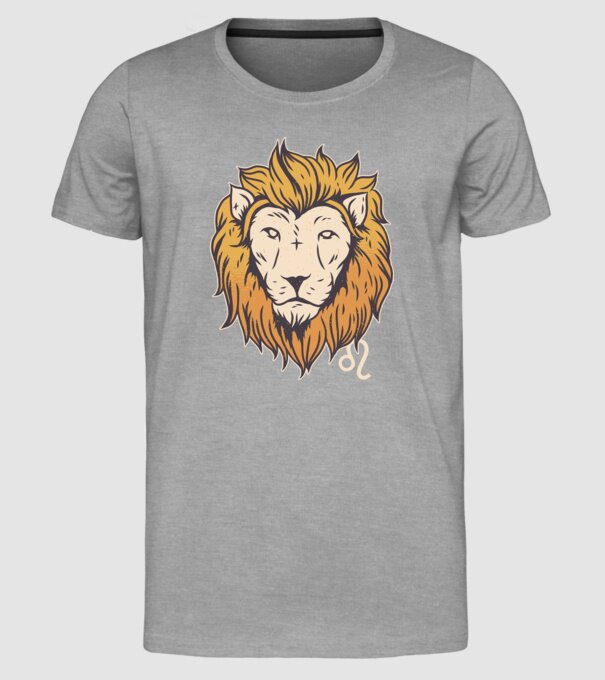 Lion head Horoscope model gri pe tricou