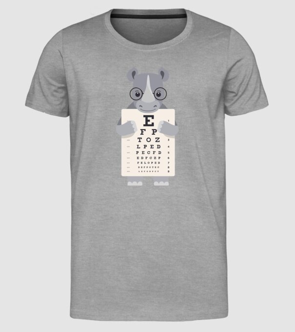 Examen oftalmologie rinocer model gri pe tricou