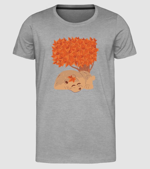 Urs de toamnă model gri pe tricou