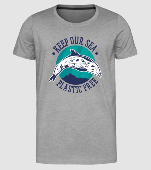 Să protejăm apele de plastic model gri pe tricou