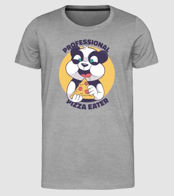 Panda Pizza model gri pe tricou