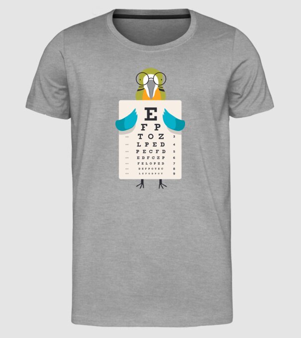 Oftalmolog papagal model gri pe tricou