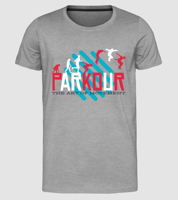 Parkour - Arta mișcării model gri pe tricou