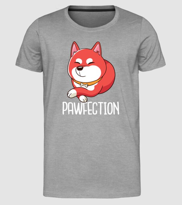 Pawfection Shiba Perfect model gri pe tricou