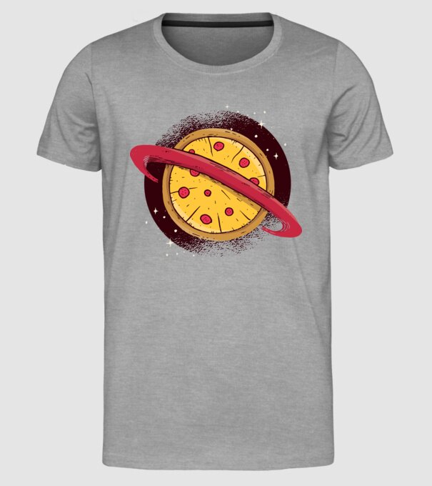 Pizza Planetă model gri pe tricou