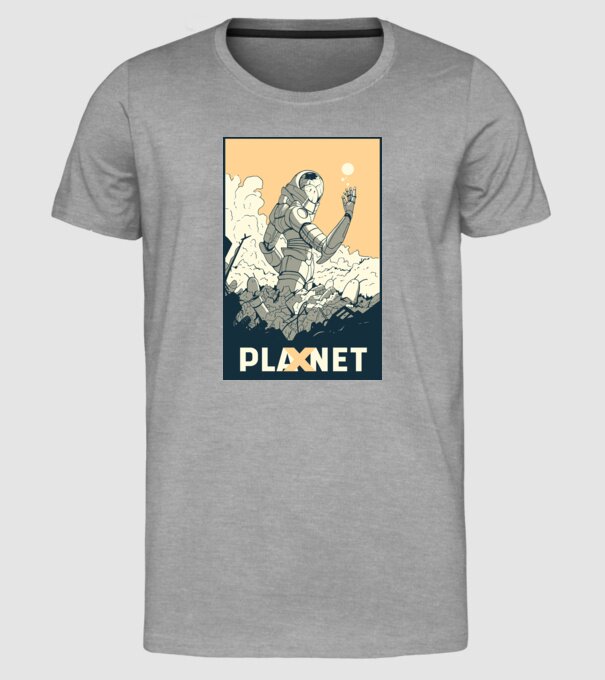 Planet X model gri pe tricou
